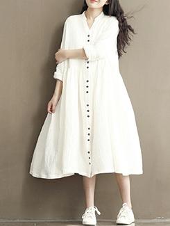 button up a-line dress - 16176381 - Very Small Image - 1