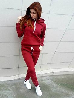 hooded sweatshirt and trackpant set - 16176537 - Very Small Image - 1