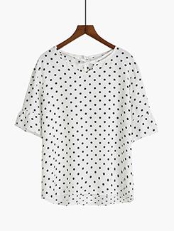 criss cross detail dot print top - 16176607 - Very Small Image - 1