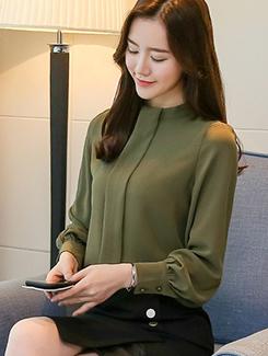 pleat detail mock neck top - 16176723 - Very Small Image - 1