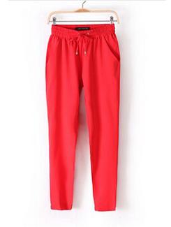 drawstring waist solid trouser - 16177192 - Very Small Image - 1