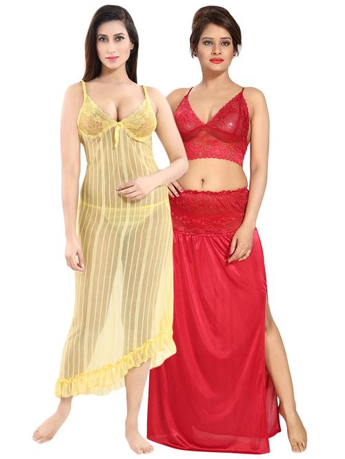 lace detail nightwear set - 16177592 - Very Small Image - 1