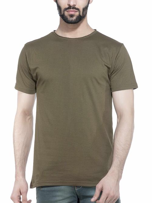 olive green solid tshirt - 16177674 - Very Small Image - 1