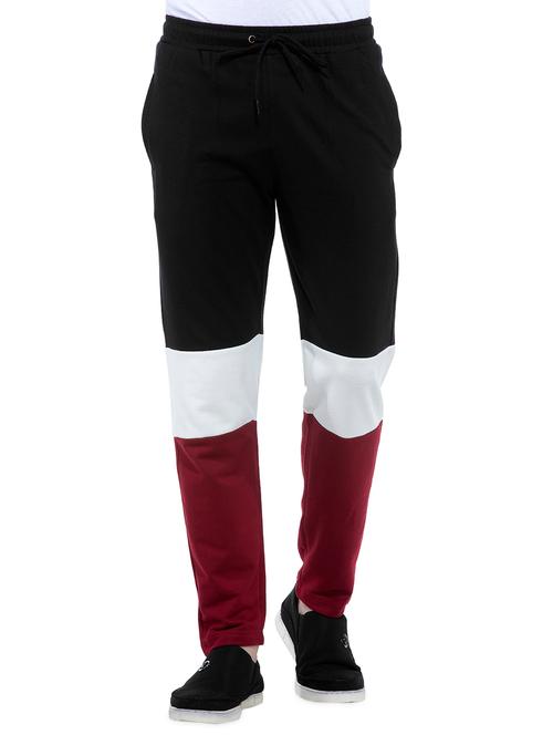 black color block trackpant - 16177817 - Very Small Image - 1