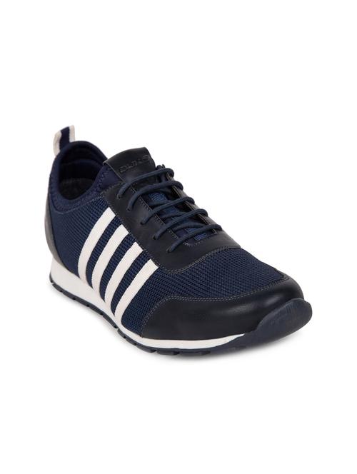 navy blue fabric lace up sport shoes - 16178104 - Very Small Image - 1