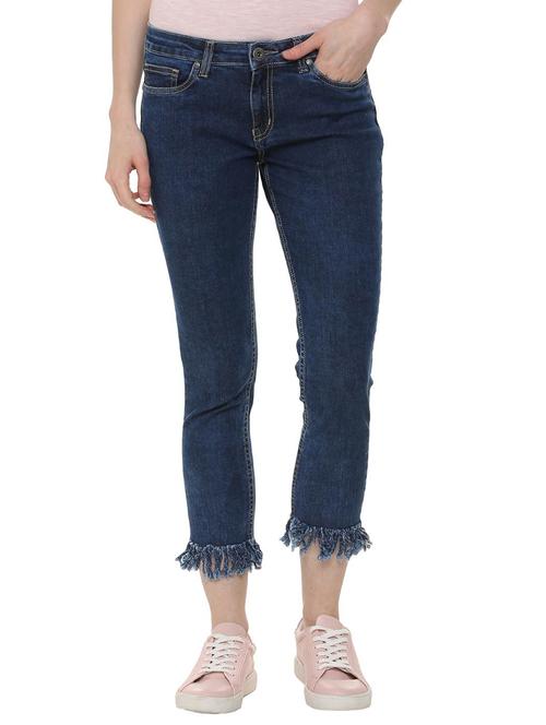 frayed hem cropped jeans - 16178144 - Very Small Image - 1