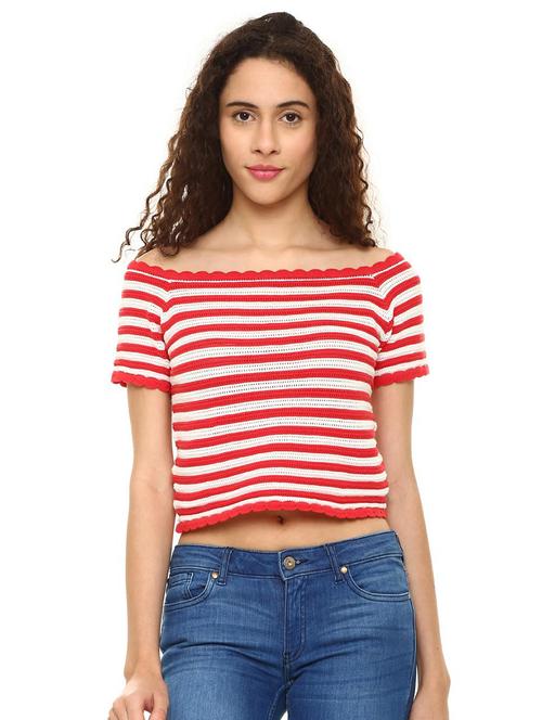 boat neck striped top - 16178204 - Very Small Image - 1