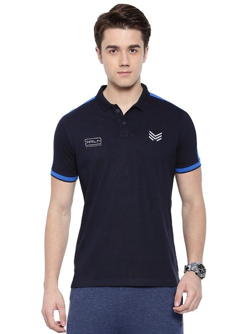navy blue solid polo t-shirt - 16178450 - Very Small Image - 1