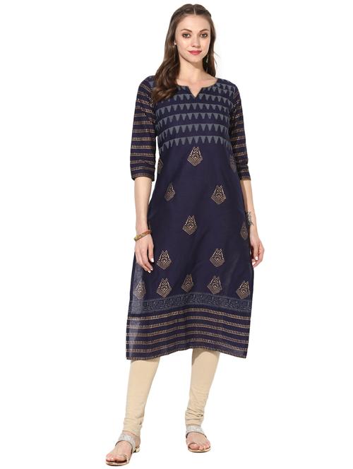 block printed flared kurta - 16179263 - Very Small Image - 1