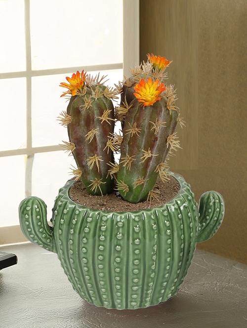 green cactus like ceramic pot small - 16179457 - Very Small Image - 1