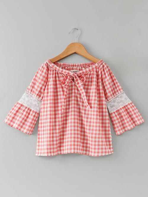 tie front checkered top - 16180841 - Very Small Image - 1