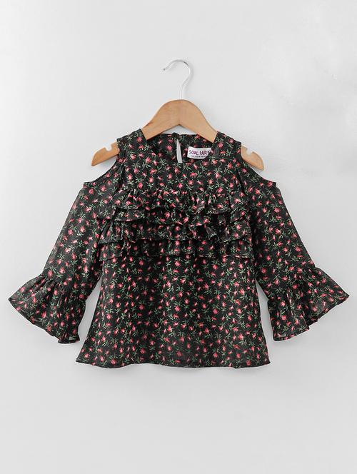 cold shoulder ruffled top - 16180845 - Very Small Image - 1