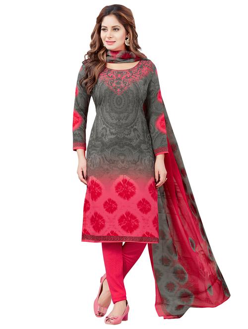 digital printed unstitched churidaar suit - 16180943 - Very Small Image - 1
