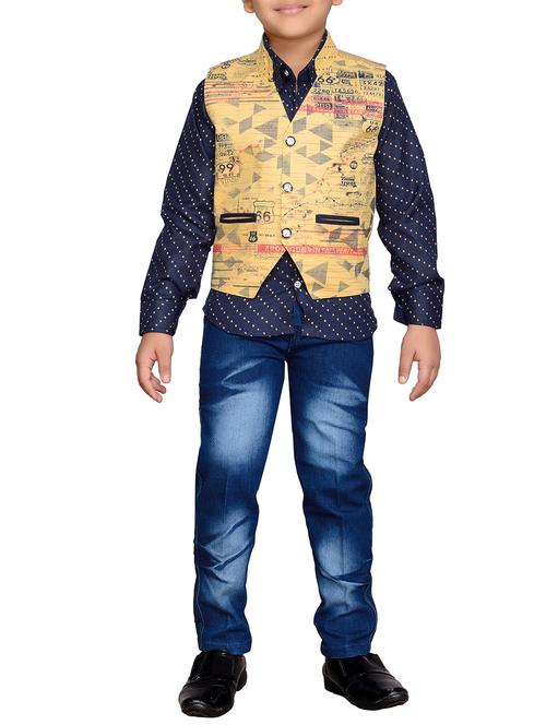 yellow cotton blend full length set - 16184669 - Very Small Image - 1