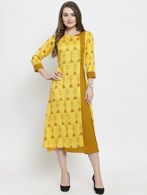 ikat print contrast dress - 16184887 - Very Small Image - 1