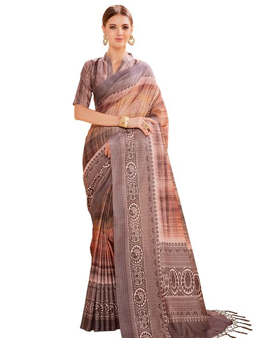 digital printed saree with blouse - 16185016 - Very Small Image - 1