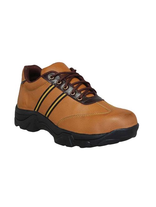 tan leatherette lace up boots - 16185376 - Very Small Image - 1