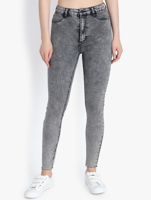 high rise acid washed jeans - 16185396 - Very Small Image - 1