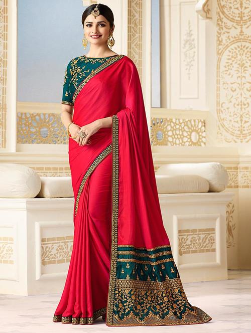 contrast bordered saree - 16185917 - Very Small Image - 1