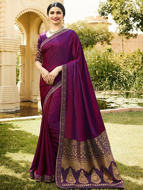 contrast bordered saree - 16185944 - Very Small Image - 1