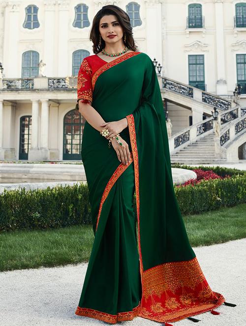 embroidered solid saree - 16185987 - Very Small Image - 1