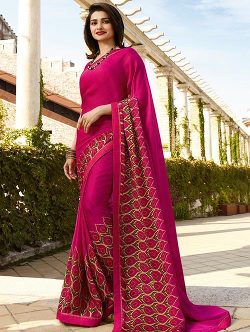 floral printed saree - 16186011 - Very Small Image - 1