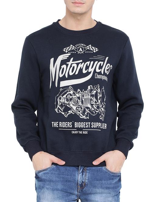 navy blue typographic sweatshirt - 16186243 - Very Small Image - 1