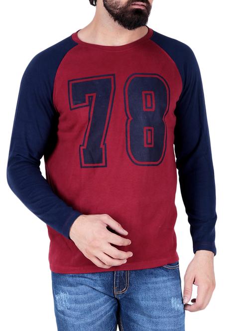 red typographic raglan t-shirt - 16186253 - Very Small Image - 1
