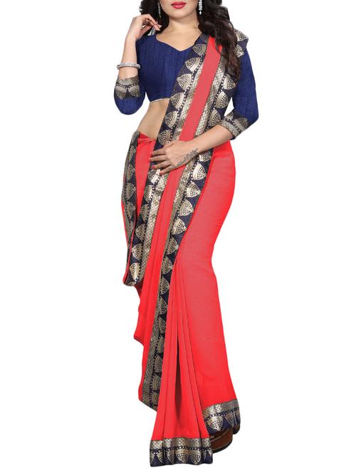 solid with bordered saree - 16186539 - Very Small Image - 1