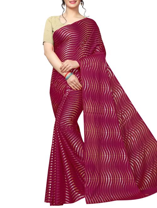 foil printed saree - 16186703 - Very Small Image - 1