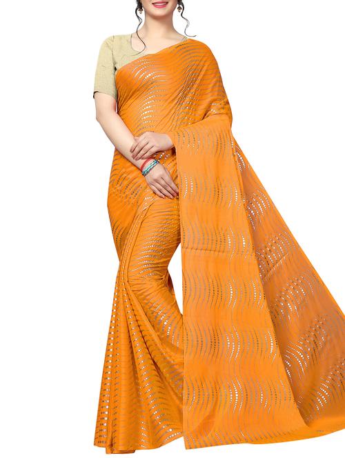 foil printed saree - 16186704 - Very Small Image - 1