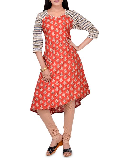ajrak print a-line kurta - 16186915 - Very Small Image - 1