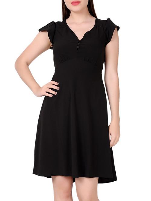 cap sleeved fit & flare dress - 16187527 - Very Small Image - 1