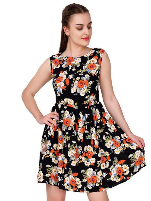 round neck floral a-line dress - 16187531 - Very Small Image - 1