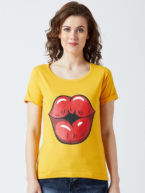quirky print round neck tee - 16187616 - Very Small Image - 1