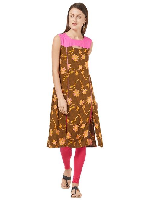 floral straight kurta - 16187733 - Very Small Image - 1