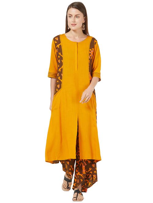 contrast a-line kurta - 16187734 - Very Small Image - 1