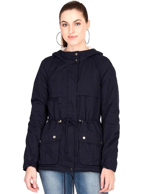 hooded neck drawstring jacket - 16187753 - Very Small Image - 1