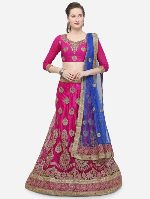 zari embroidered a-line lehenga - 16188009 - Very Small Image - 1