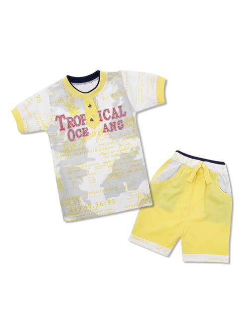 yellow cotton shorts set - 16188440 - Very Small Image - 1
