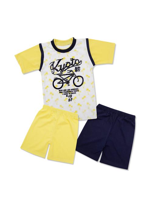 yellow cotton shorts set - 16188443 - Very Small Image - 1