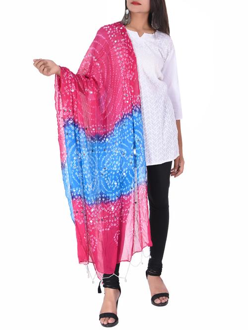 pink cotton dupatta - 16188457 - Very Small Image - 1