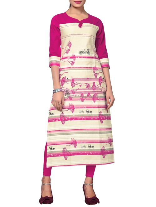 conversational printed straight kurta - 16188806 - Very Small Image - 1