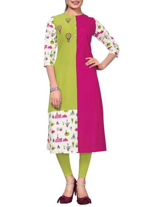 conversational printed straight kurta - 16188807 - Very Small Image - 1