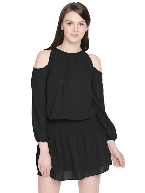 cold shoulder a-line dress - 16188861 - Very Small Image - 1