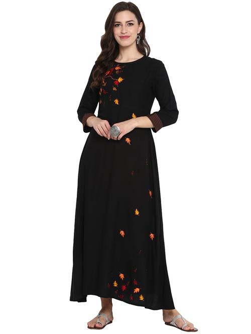 embroidered a-line dress - 16192642 - Very Small Image - 1