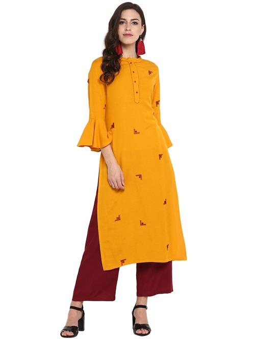 embroidered straight kurta - 16192652 - Very Small Image - 1