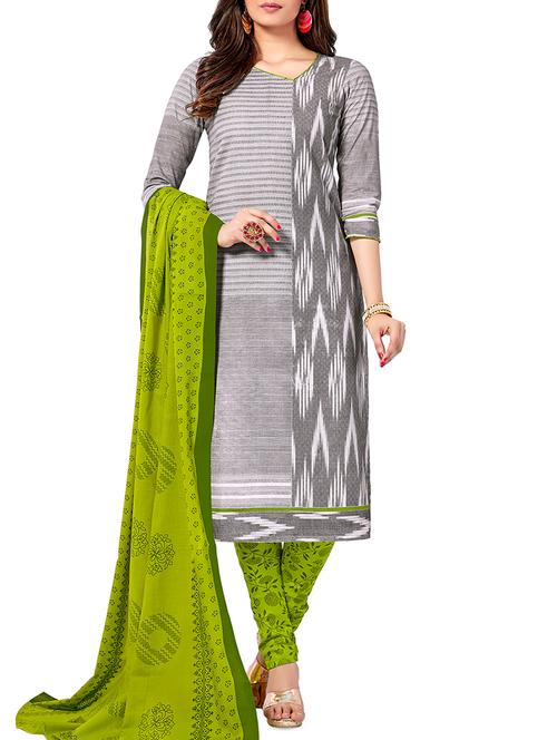 ikat printed unstitched churidaar suit - 16192762 - Very Small Image - 1