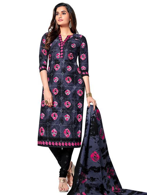 tie & dye unstitched churidaar suit - 16192773 - Very Small Image - 1