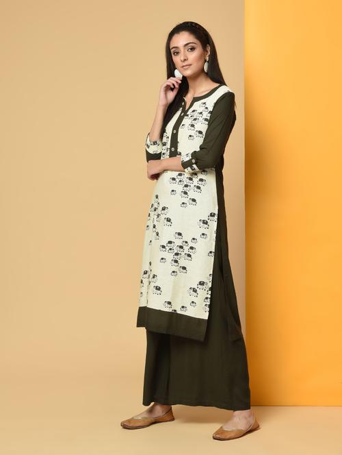 quirky print straight kurta - 16192999 - Very Small Image - 1